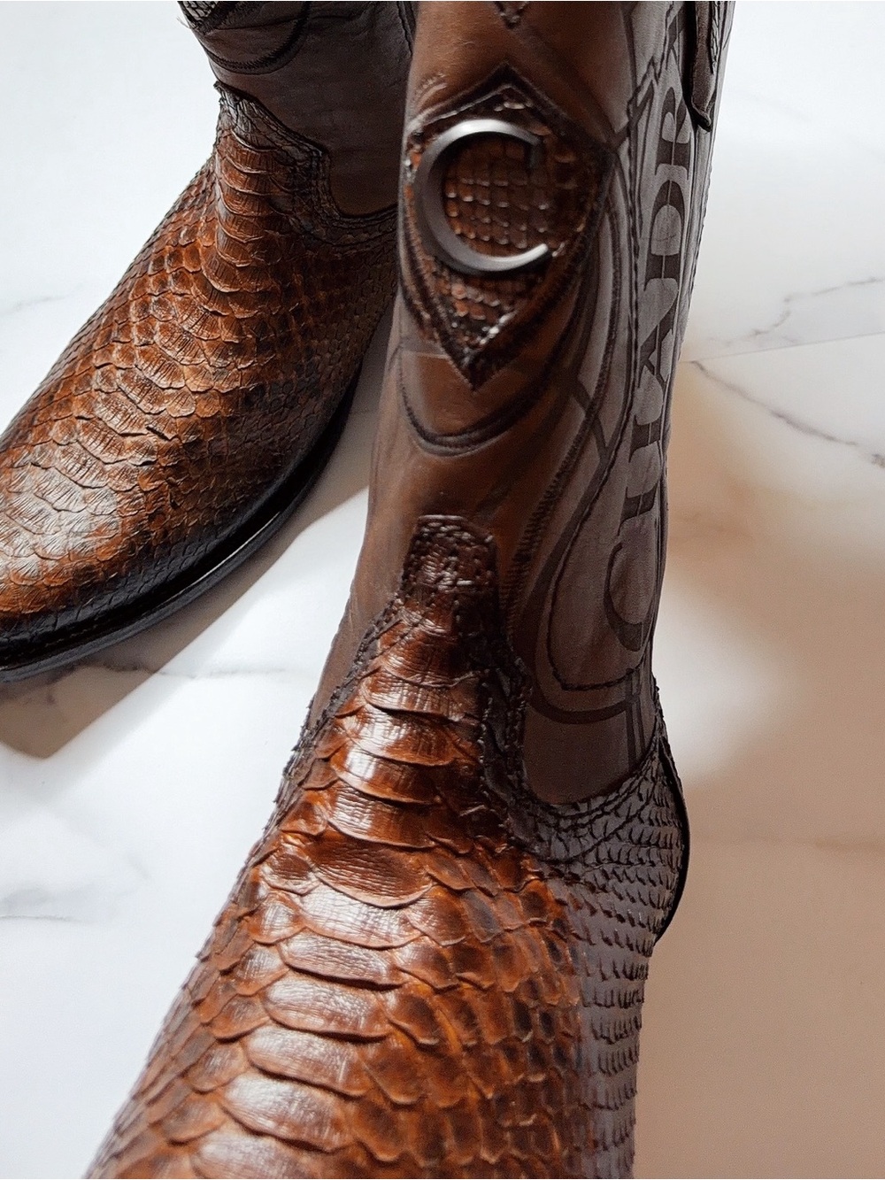 Cuadra Engraved Python Western Boots - Picture 9 of 11